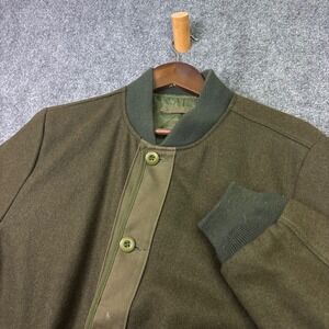 Schott M-43 Liner Jacket Mens XL Green Wool Blend Military Bomber Coat